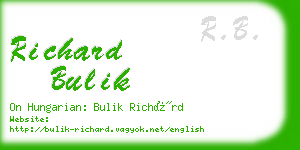 richard bulik business card